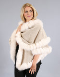 Fur Whip Alpaca Cape-Brown/ Fisher Dyed Silver Fox