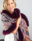 Printed Cashmere Shawl- Mulberry Scroll