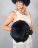Forever Elegant Purse Muff- Navy Dyed Silver