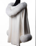 Belted Cape/ Jacket with Hood- Off White