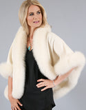 Petite Cashmere Cape - Off White