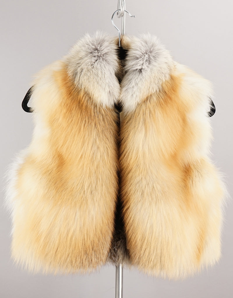 Fox & Leather Crop Vest - Golden Island