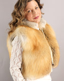Fox & Leather Crop Vest - Golden Island