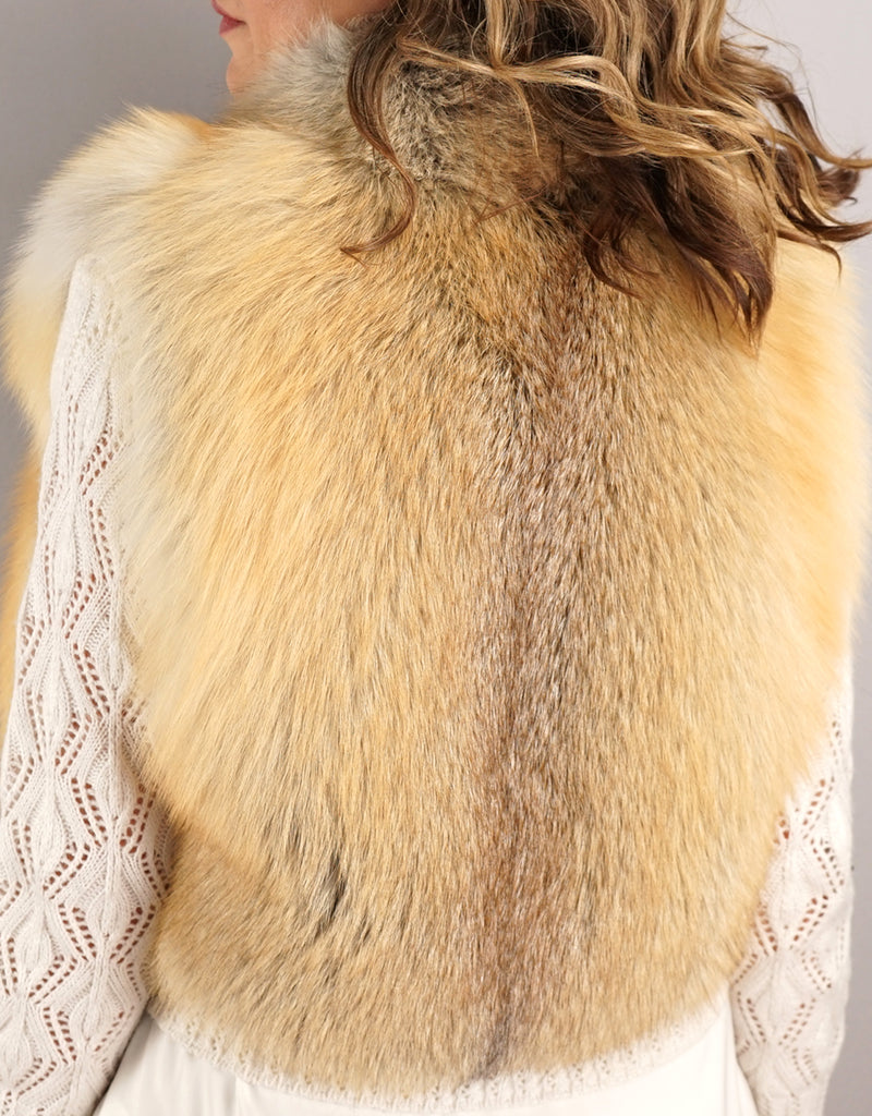Fox & Leather Crop Vest - Golden Island