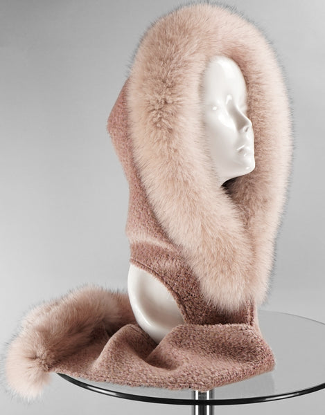 Hood with Fur Trim- Pink / Pink