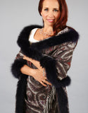 Printed Cashmere Shawl-Beige/ Blush