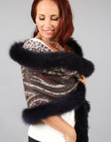 Printed Cashmere Shawl-Marble/ Black Snow