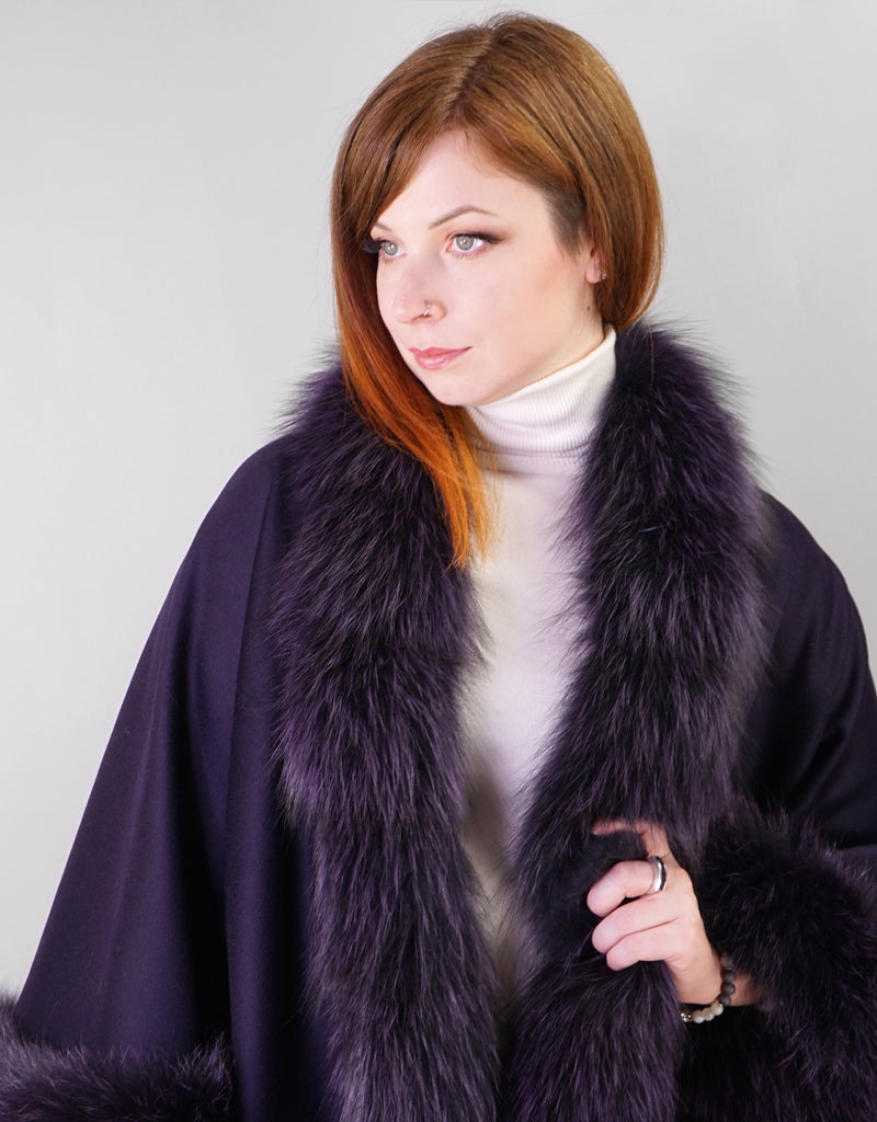 Loro Piana Medium Round Cape - Purple