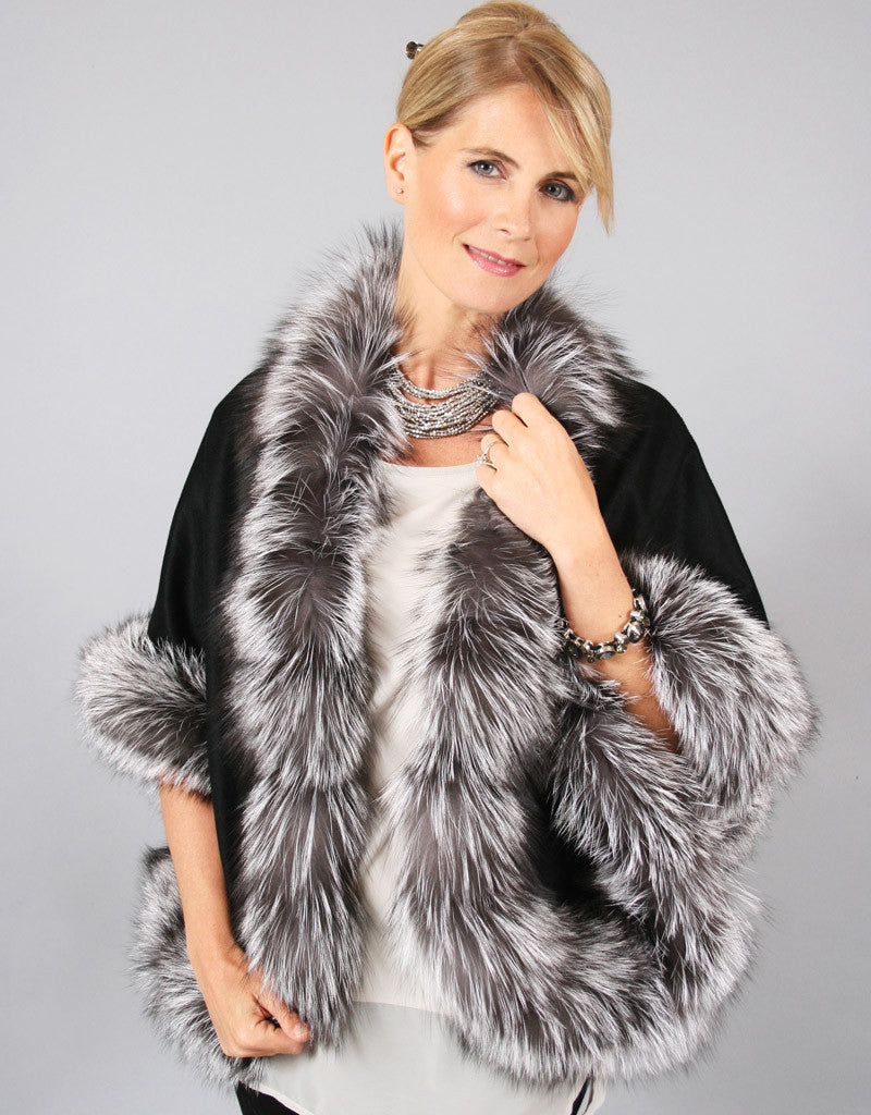 Petite Cashmere Cape - Off White