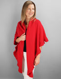 Beautiful Cashmere Ruffle Shawl- Cherry Red