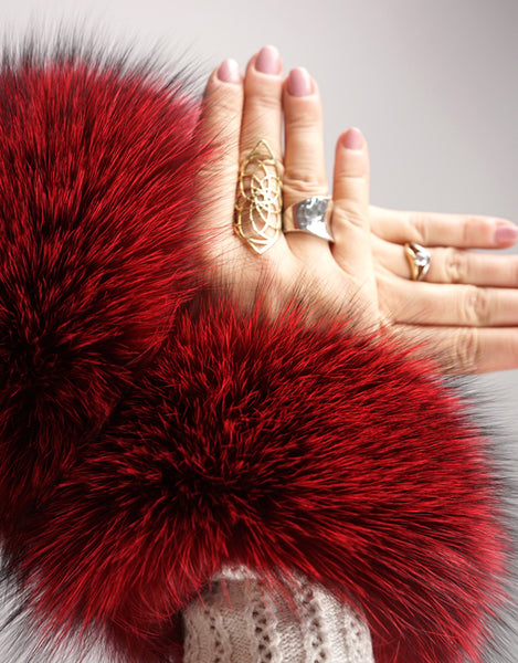 Cuffs - Red Dyed Indigo