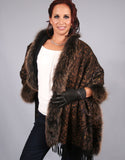 Printed Cashmere Shawl-Beige/ Blush