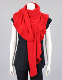 Beautiful Cashmere Ruffle Shawl- Cherry Red