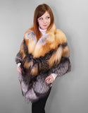 Fashion Fox Belted Cape - Multi