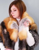 Fashion Fox Belted Cape - Multi