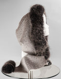 Hood with Fur Trim- Silver