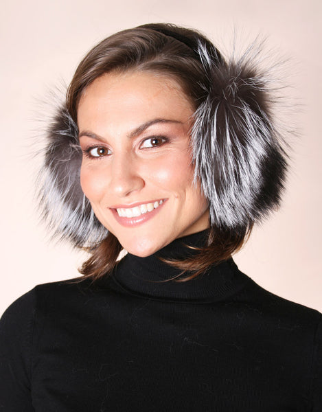 Velvet Band Fur Earmuff- Silver