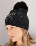 Snowflake Hat- Black