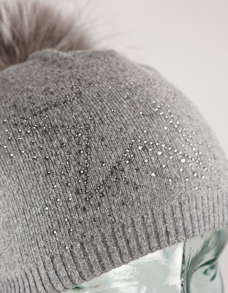Sparkle Star Tucked Toque- Grey