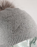 Sparkle Star Tucked Toque- Grey
