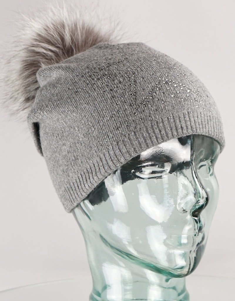 Sparkle Star Tucked Toque- Grey
