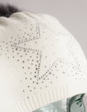 Sparkle Star Tucked Toque- White