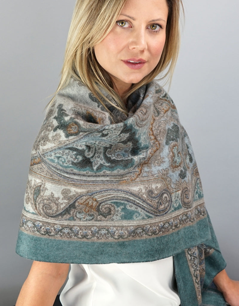 Cashmere Shawl-Turquoise