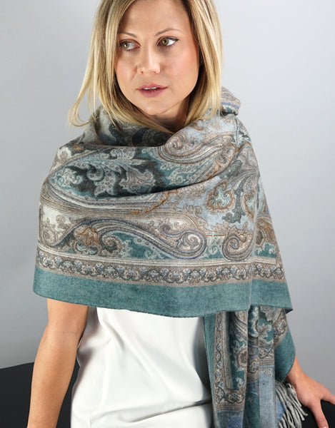 Cashmere Shawl-Turquoise