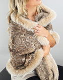 Printed Cashmere Shawl- Walnut Paisley