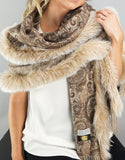 Printed Cashmere Shawl- Walnut Paisley