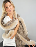 Printed Cashmere Shawl- Walnut Paisley