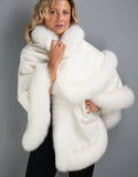 Cashmere Medium Round Cape- Grey