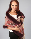 Printed Cashmere Shawl-Beige/ Blush