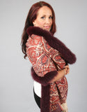 Printed Cashmere Shawl-Beige/ Blush